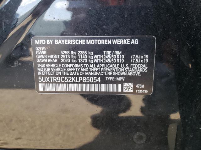 5UXTR9C52KLP85054 - 2019 BMW X3 XDRIVE30I BLACK photo 13
