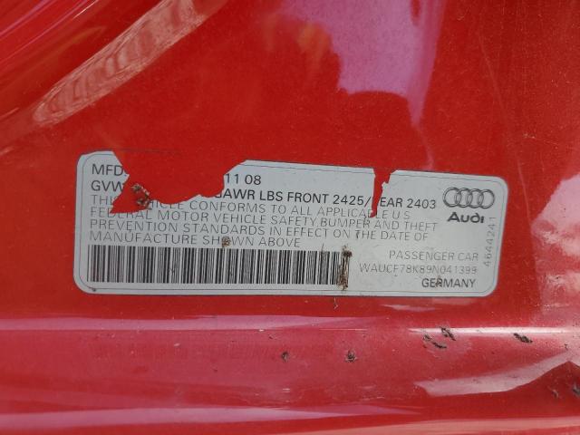 WAUCF78K89N041399 - 2009 AUDI A4 PREMIUM RED photo 12