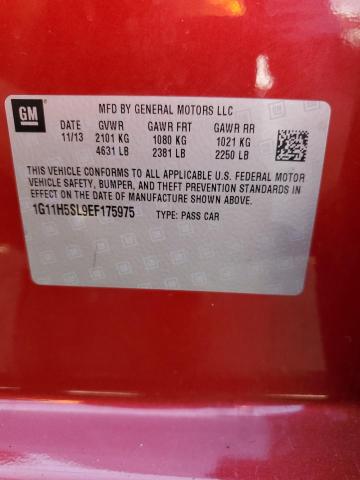 1G11H5SL9EF175975 - 2014 CHEVROLET MALIBU LTZ წითელი ფოტო 13