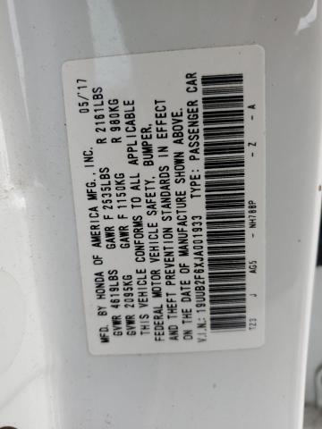 19UUB2F6XJA001933 - 2018 ACURA TLX TECH+A Белый фото 12