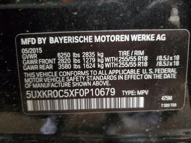 5UXKR0C5XF0P10679 - 2015 BMW X5 XDRIVE35I BLACK photo 13