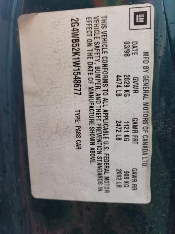 2G4WB52K1W1548677 - 1998 BUICK REGAL LS 绿色 照片 13