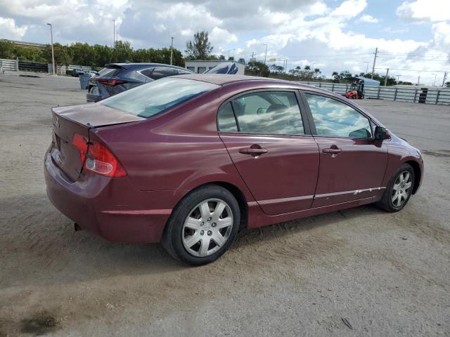 2HGFA16508H520613 - 2008 HONDA CIVIC LX BURGUNDY photo 3