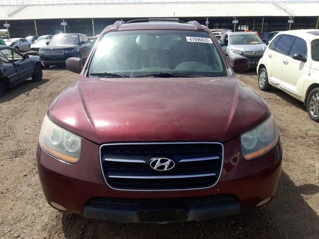 5NMSH13E79H246149 - 2009 HYUNDAI SANTA FE SE MAROON photo 5