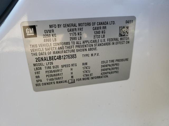 2GNALBEC4B1276383 - 2011 CHEVROLET EQUINOX LS WHITE photo 12