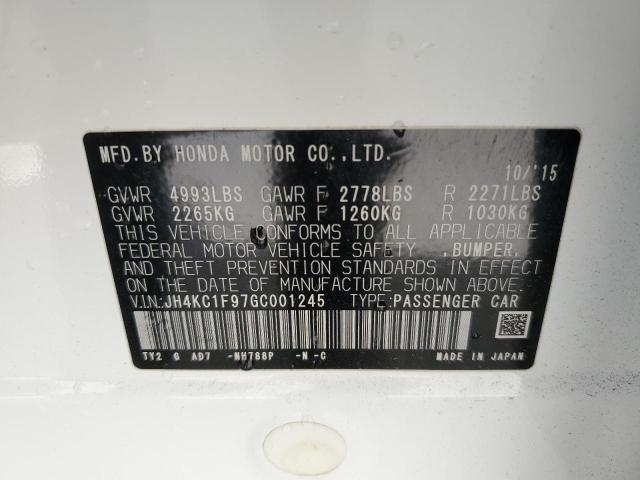 JH4KC1F97GC001245 - 2016 ACURA RLX ADVANCE WHITE photo 12