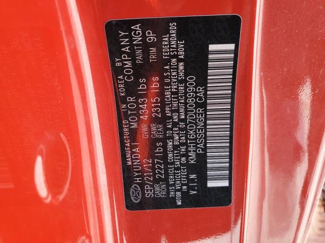 KMHHT6KD7DU089900 - 2013 HYUNDAI GENESIS CO 2.0T RED photo 12