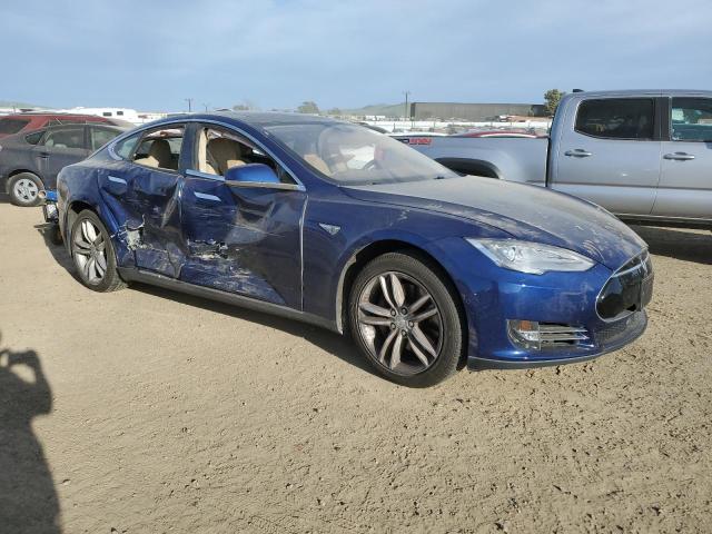 5YJSA1E15FF113885 - 2015 TESLA MODEL S BLUE photo 4