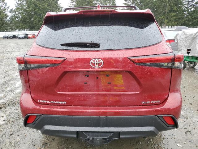 5TDGZRBHXNS229141 - 2022 TOYOTA HIGHLANDER XLE 红色 照片 6
