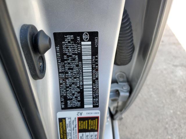 4T1BK3DB5CU453099 - 2012 TOYOTA AVALON BASE 银色 照片 12