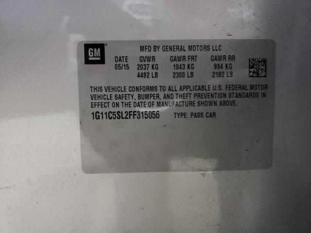 1G11C5SL2FF315056 - 2015 CHEVROLET MALIBU 1LT 银色 照片 12