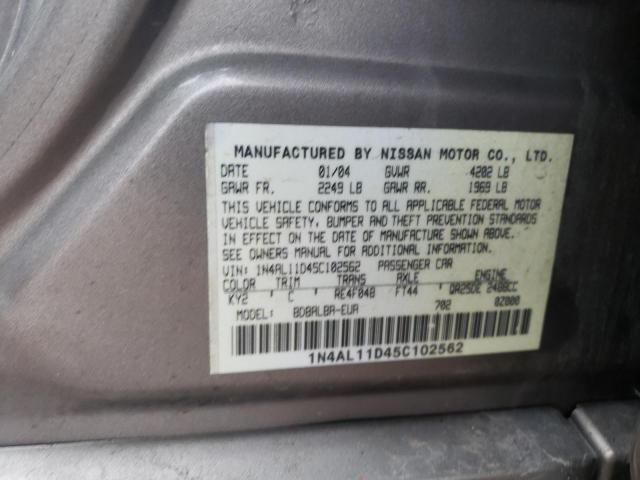 1N4AL11D45C102562 - 2005 NISSAN ALTIMA S TAN photo 12