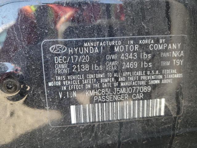 KMHC85LJ5MU077089 - 2021 HYUNDAI IONIQ LIMITED BLACK photo 13