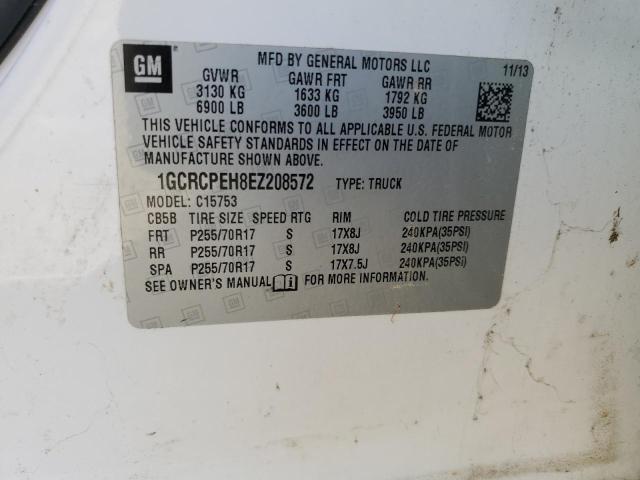 1GCRCPEH8EZ208572 - 2014 CHEVROLET SILVERADO C1500 WHITE photo 12