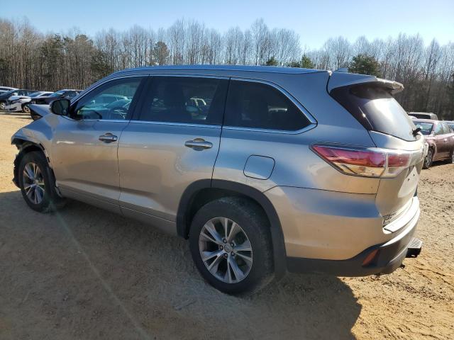 5TDJKRFH0ES062826 - 2014 TOYOTA HIGHLANDER XLE GOLD photo 2