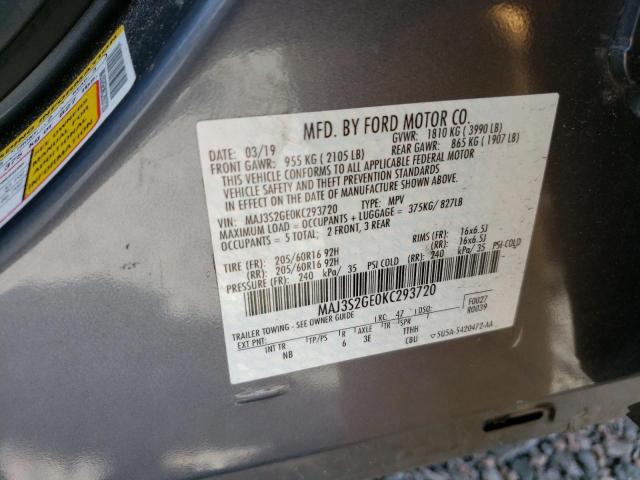 MAJ3S2GE0KC293720 - 2019 FORD ECOSPORT SE 灰色 照片 14