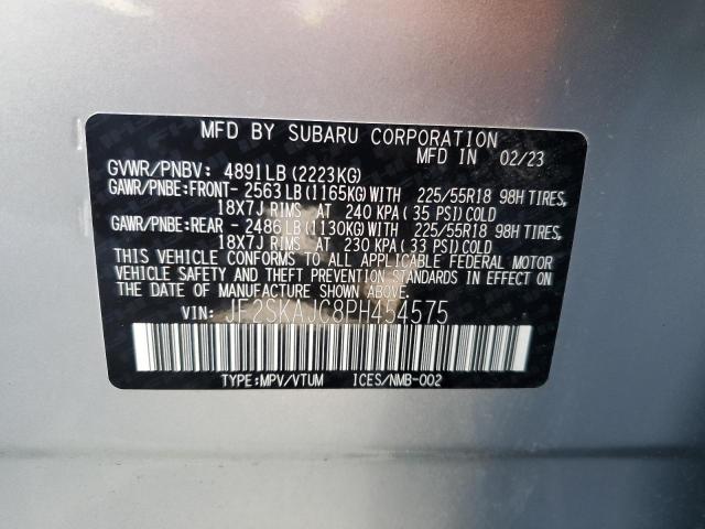 JF2SKAJC8PH454575 - 2023 SUBARU FORESTER SPORT SILVER photo 13