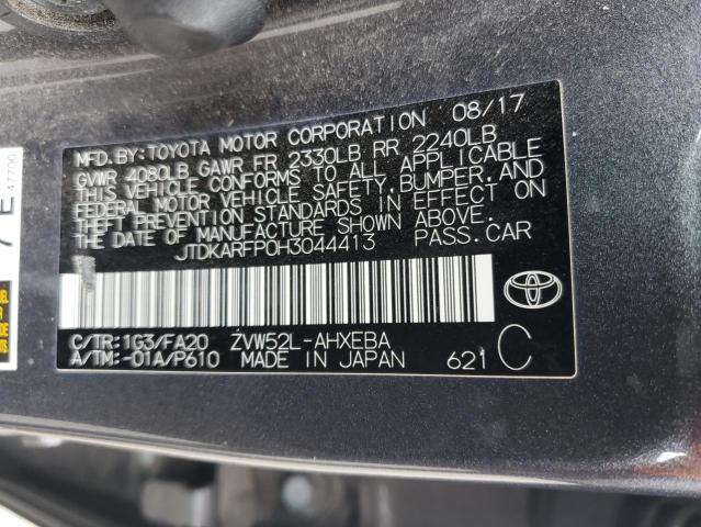 JTDKARFP0H3044413 - 2017 TOYOTA PRIUS PRIM 灰色 照片 12