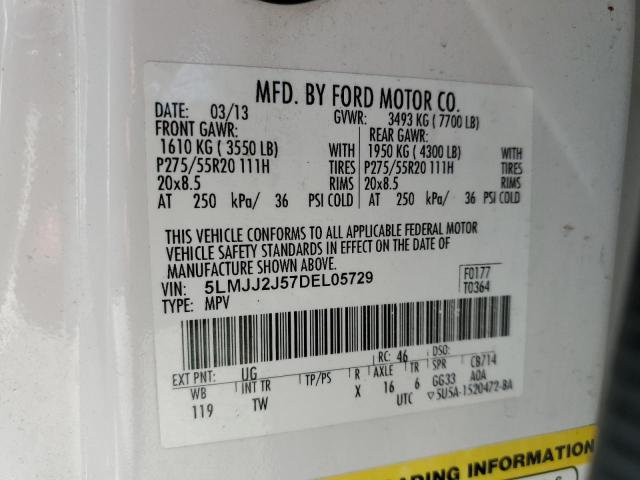 5LMJJ2J57DEL05729 - 2013 LINCOLN NAVIGATOR თეთრი ფოტო 13