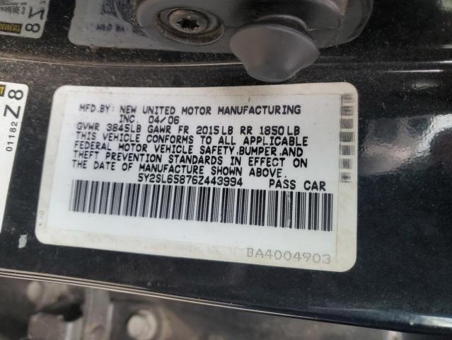 5Y2SL65876Z443994 - 2006 PONTIAC VIBE BLACK photo 12