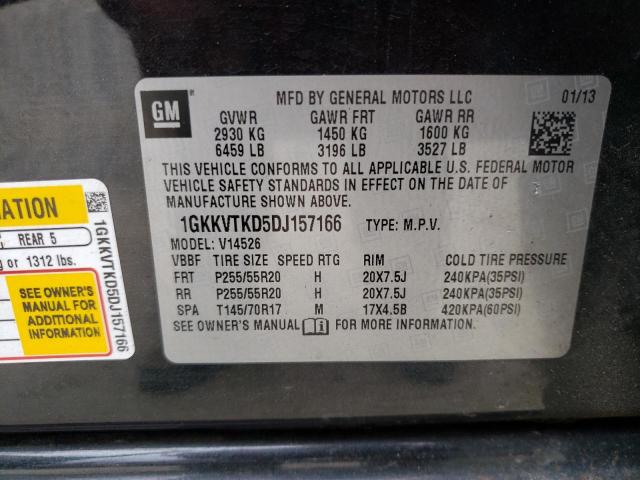 1GKKVTKD5DJ157166 - 2013 GMC ACADIA DENALI BLACK photo 13