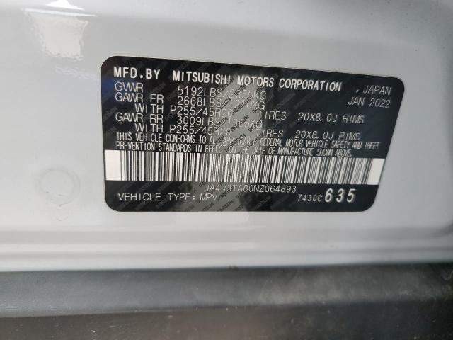 JA4J3TA80NZ064893 - 2022 MITSUBISHI OUTLANDER ES WHITE photo 13