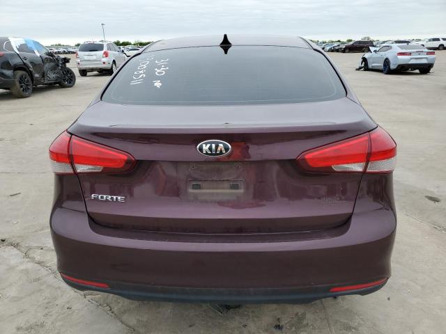 3KPFK4A74HE016499 - 2017 KIA FORTE LX BURGUNDY photo 6