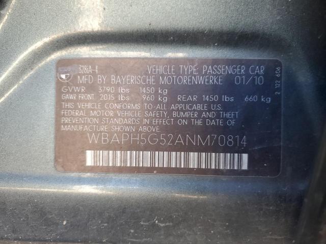 WBAPH5G52ANM70814 - 2010 BMW 328I I SULEV GRAY photo 12