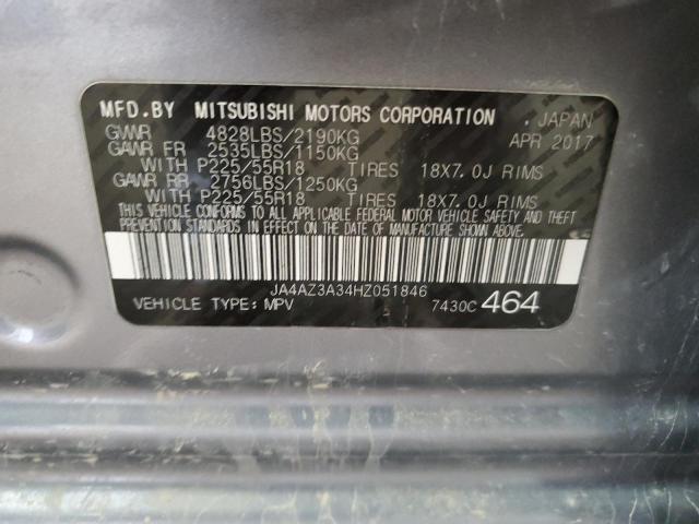 JA4AZ3A34HZ051846 - 2017 MITSUBISHI OUTLANDER SE GRAY photo 13