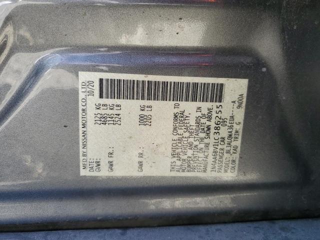 1N4AA6BV1LC386255 - 2020 NISSAN MAXIMA S GRAY photo 12