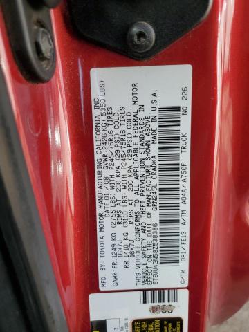 5TEUU42N58Z538386 - 2008 TOYOTA TACOMA ACCESS CAB წითელი ფოტო 12