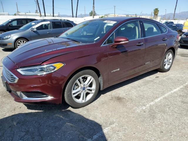 3FA6P0LU7JR204452 - 2018 FORD FUSION SE HYBRID MAROON photo 1