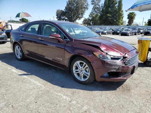 3FA6P0LU7JR204452 - 2018 FORD FUSION SE HYBRID MAROON photo 4