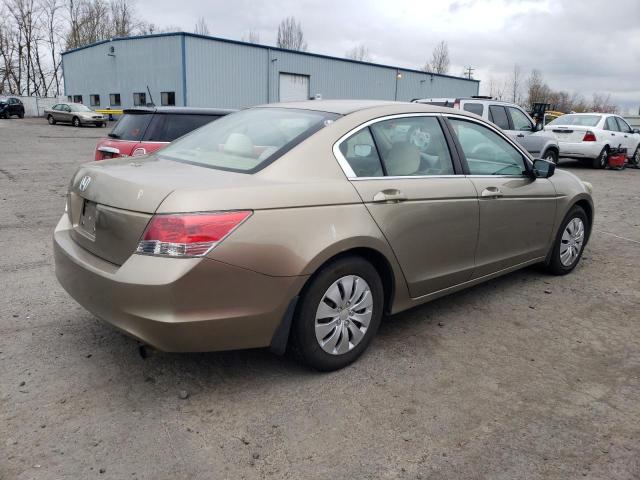 1HGCP26378A041268 - 2008 HONDA ACCORD LX BEIGE photo 3