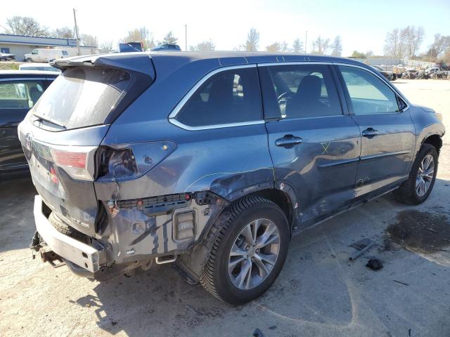5TDJKRFH7FS219687 - 2015 TOYOTA HIGHLANDER XLE BLUE photo 3