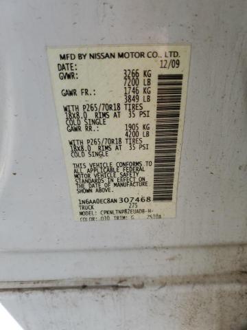 1N6AA0EC8AN307468 - 2010 NISSAN TITAN XE WHITE photo 12