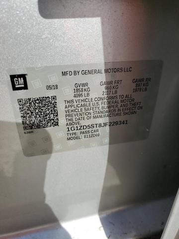 1G1ZD5ST8JF229341 - 2018 CHEVROLET MALIBU LT SILVER photo 13