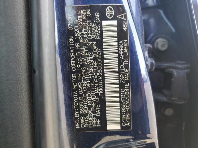 JTKKU10428J006807 - 2008 TOYOTA SCION XD BLUE photo 13