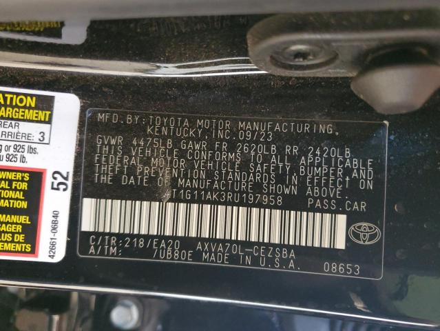 4T1G11AK3RU197958 - 2024 TOYOTA CAMRY SE NIGHT SHADE BLACK photo 12