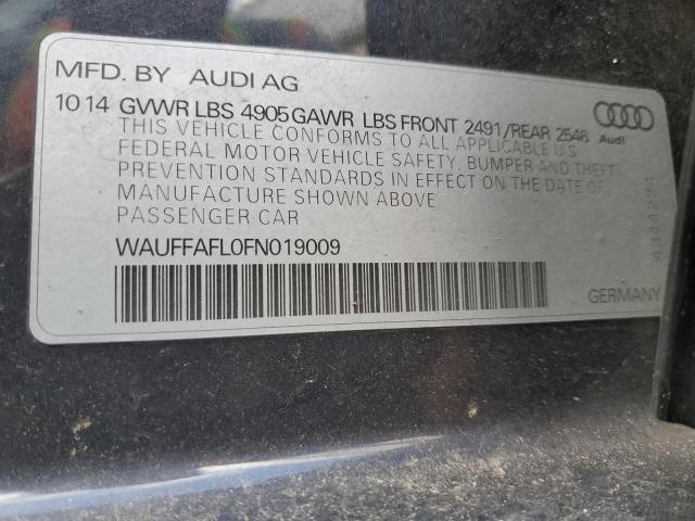 WAUFFAFL0FN019009 - 2015 AUDI A4 PREMIUM PLUS BLACK photo 12