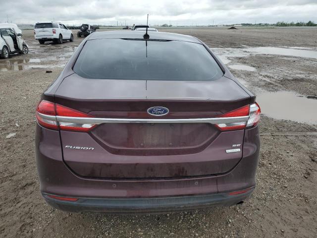 3FA6P0HD6JR176443 - 2018 FORD FUSION SE BURGUNDY photo 6