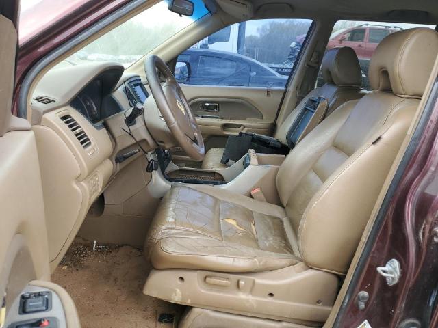 5FNYF28787B024914 - 2007 HONDA PILOT EXL BURGUNDY photo 7