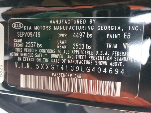 5XXGT4L39LG404694 - 2020 KIA OPTIMA LX BLACK photo 12