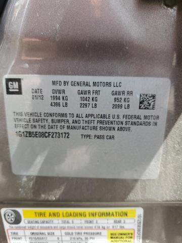 1G1ZB5E08CF273172 - 2012 CHEVROLET MALIBU LS GRAY photo 12