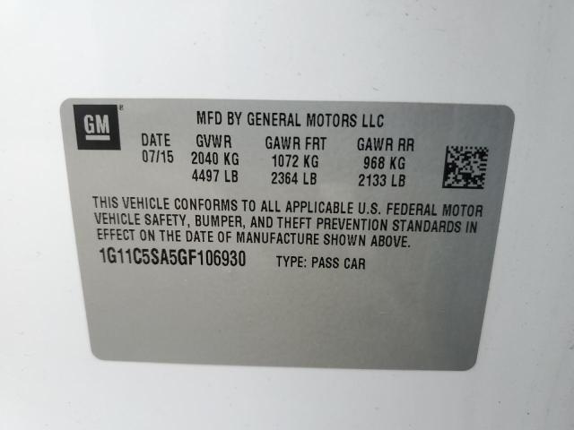 1G11C5SA5GF106930 - 2016 CHEVROLET MALIBU LIM LT 白色 照片 12