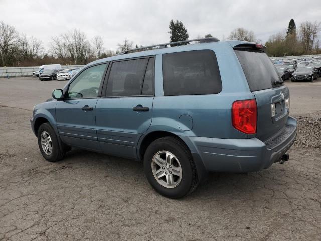 2HKYF18535H503202 - 2005 HONDA PILOT EXL TEAL photo 2