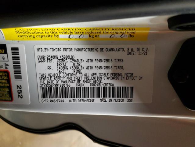 3TYSX5EN9NT010766 - 2022 TOYOTA TACOMA ACCESS CAB Ақ фото 13