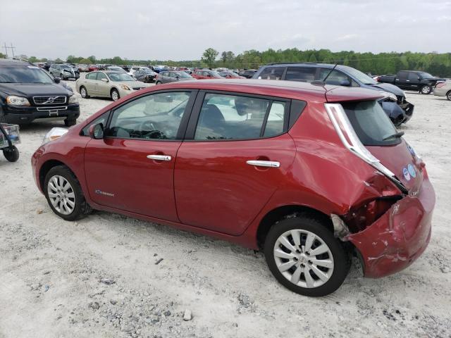 1N4AZ0CP7FC320013 - 2015 NISSAN LEAF S RED photo 2