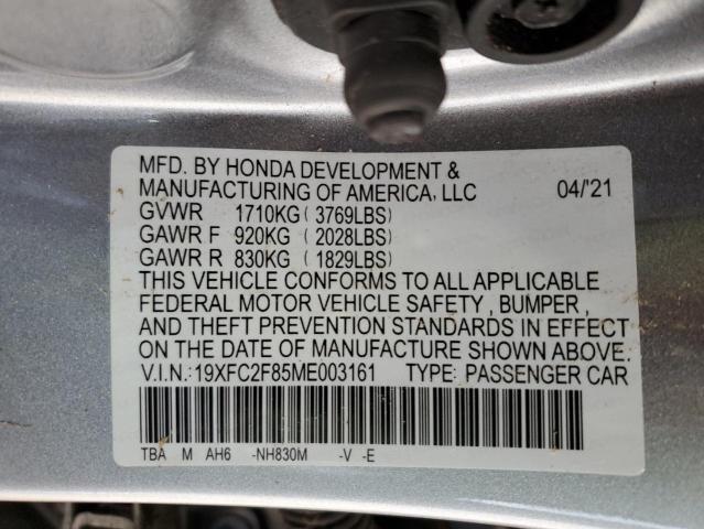 19XFC2F85ME003161 - 2021 HONDA CIVIC SPORT 银色 照片 13