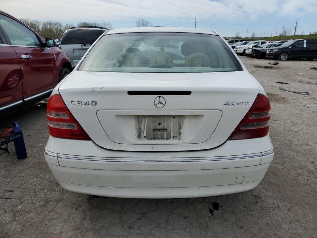 WDBRF81J84F487395 - 2004 MERCEDES-BENZ C 240 4MATIC WHITE photo 6